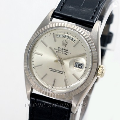 Rolex Vintage President Ref 1803 18K White Gold Silver Dial on Strap